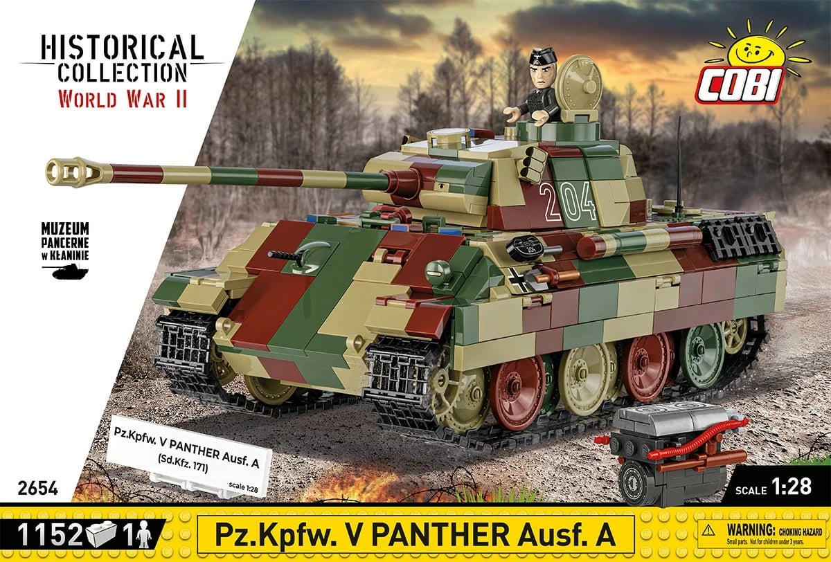 Set ndërtimi Cobi Pz.Kpfw. V Panther Ausf.A, 1152 pjesë, me figurë, shumëngjyrësh