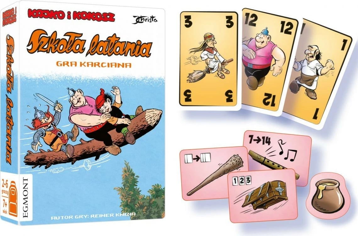 Lojë letra Egmont Kajko dhe Kokosz School of Flying, 2-6 lojtarë, për fëmijë, 7+ vjeç