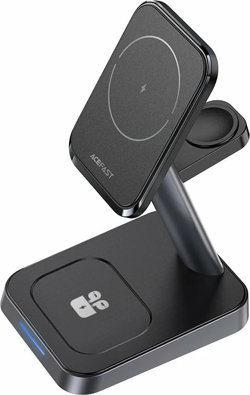 Karikues wireless Acefast E3, 15W, për iPhone me MagSafe, Apple Watch dhe AirPods, i zi
