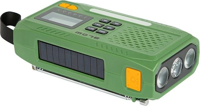 Radio portative BLOW RA13 AM/FM, solar/dynamo, me dritë LED dhe SOS, Gjelbër/Portokalli Radio portative BLOW RA13 AM/FM, solar/dynamo, me dritë LED dhe SOS, Gjelbër/Portokalli