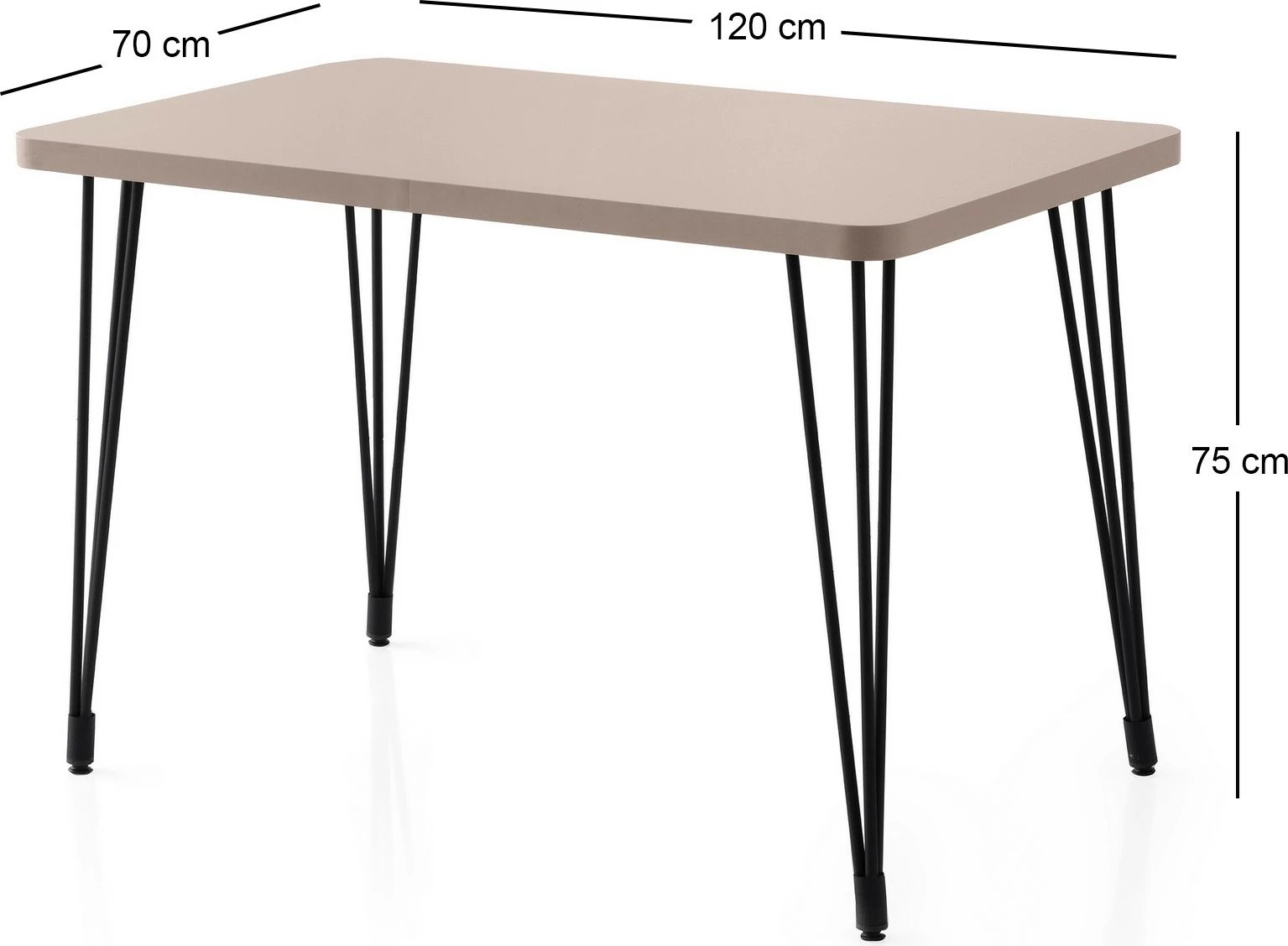 Tavolinë ngrënieje Skye Decor, ngjyrë mocha e çelët, Lagos - 1420