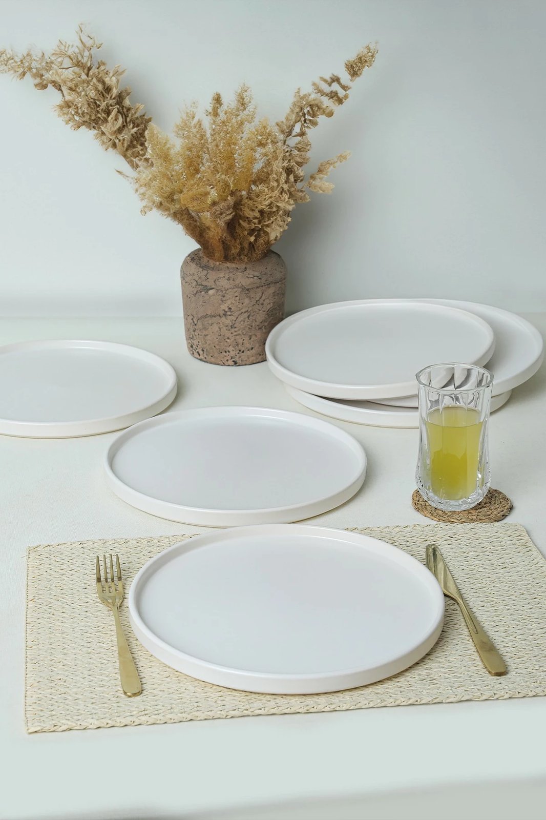 Set pjatash shërbimi (6 copë), Hermia Concept, ST038006F022A000000MAS3T00, ngjyrë e bardhë mat