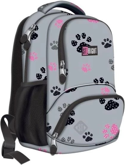 Çantë shpine STRIGHT BP-71 Paws, një ndarje, me motive putrash