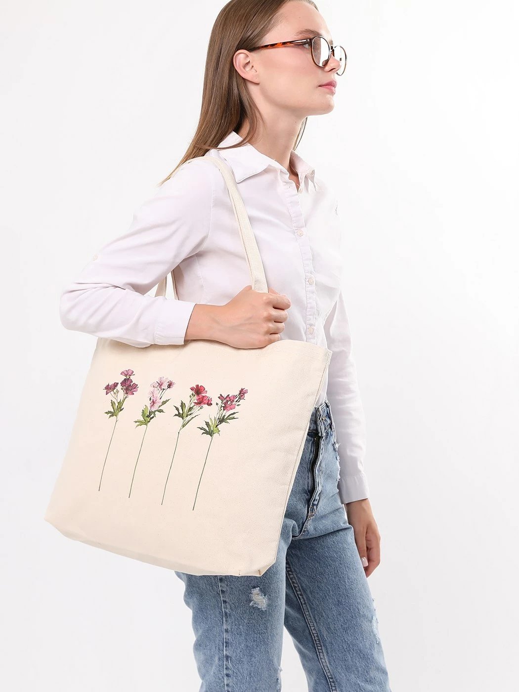 Çantë tote Zoozie Bags, krem, 1685