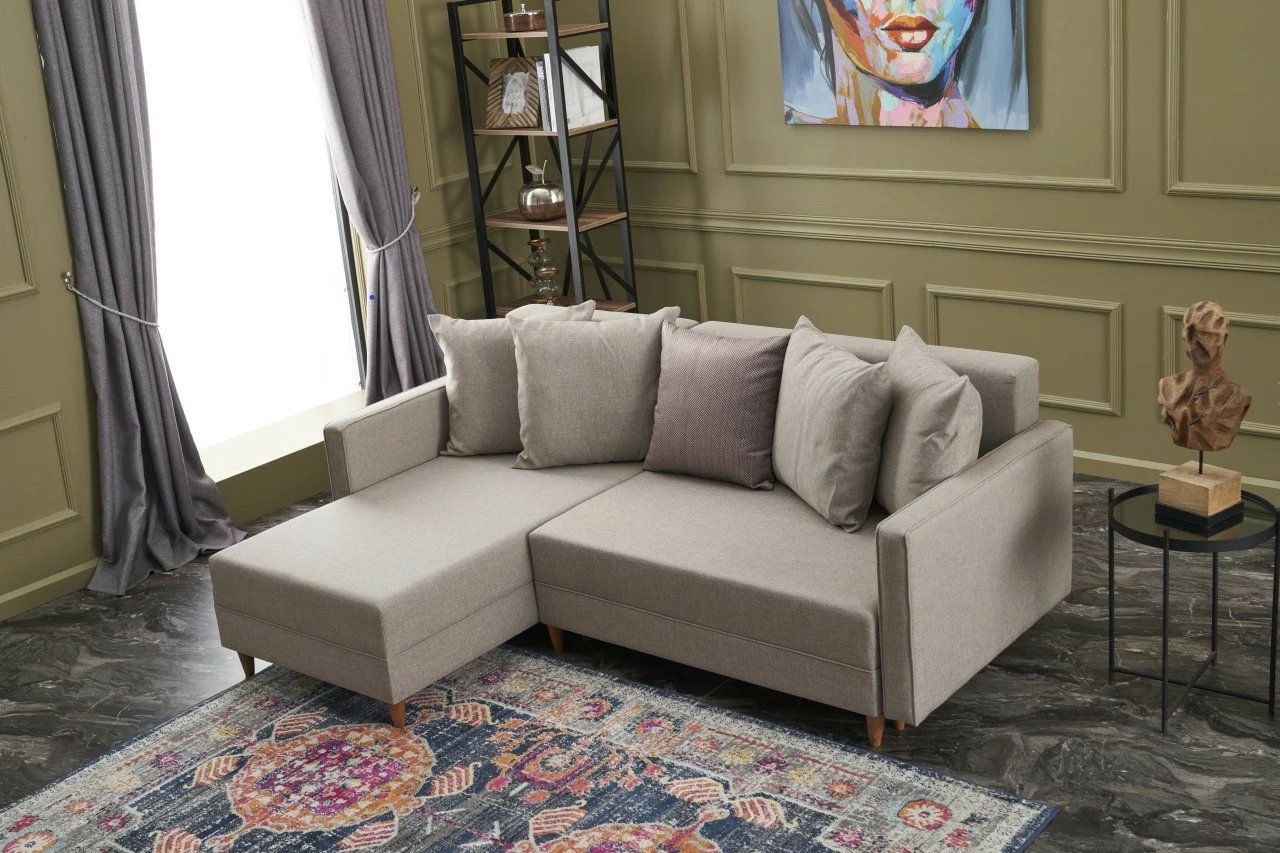 Kënd-sofë krevati Atelier del Sofa, Aydam majtas, krem