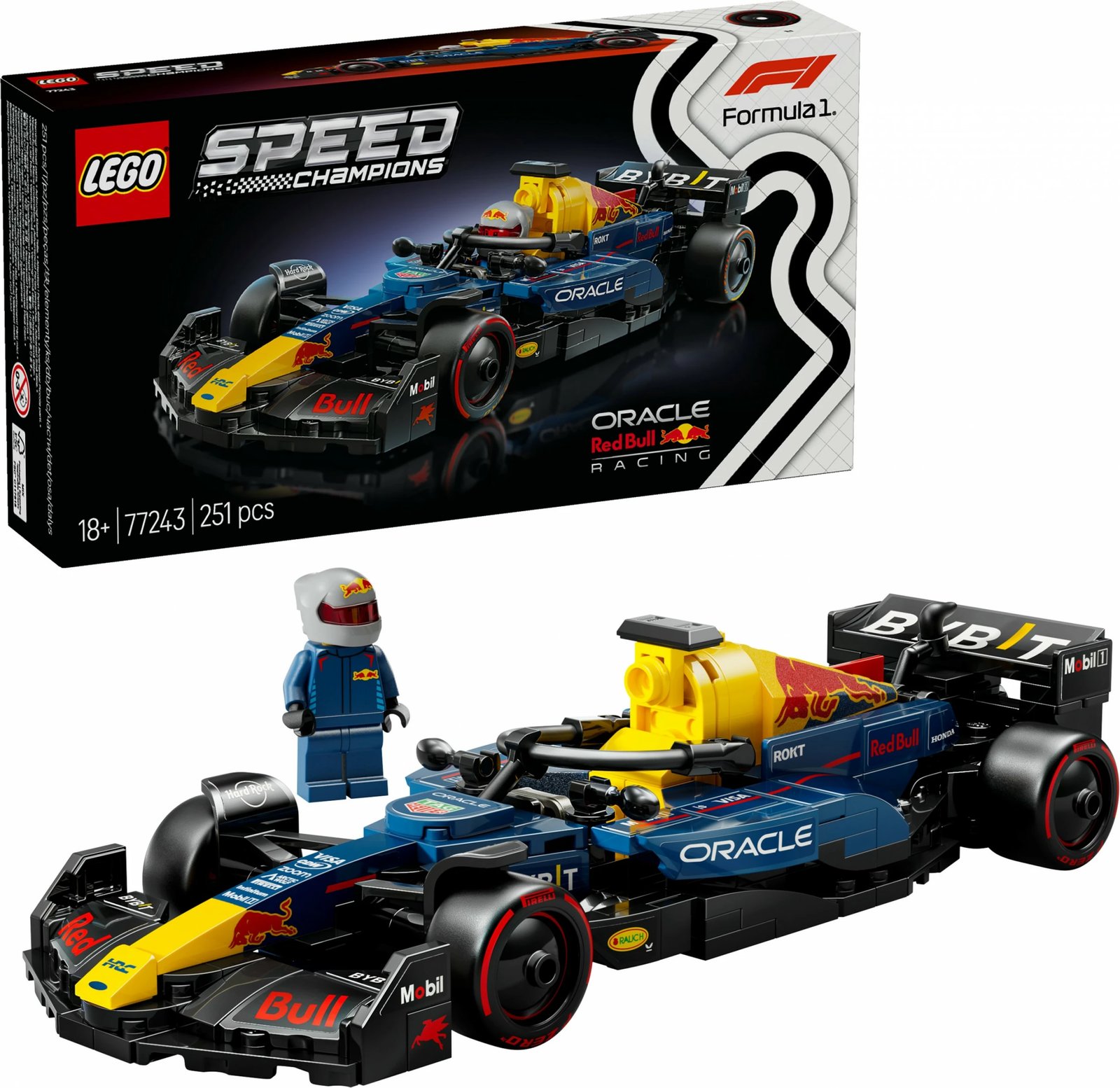 Set ndërtimi LEGO Oracle Red Bull Racing RB20 F1, 251 pjesë, shumëngjyrësh