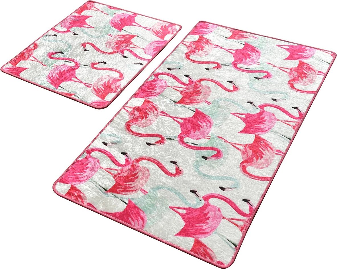 Set tapetash për banjo, 2 copë, Mijölnir, Vogel, rozë, bardhë, e zezë