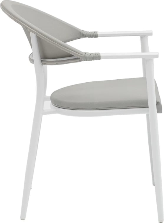 Set tavoline me karrige për terasë Kliton - Pino, alumin, ngjyrë e bardhë, 80x80x74cm, 5 copë