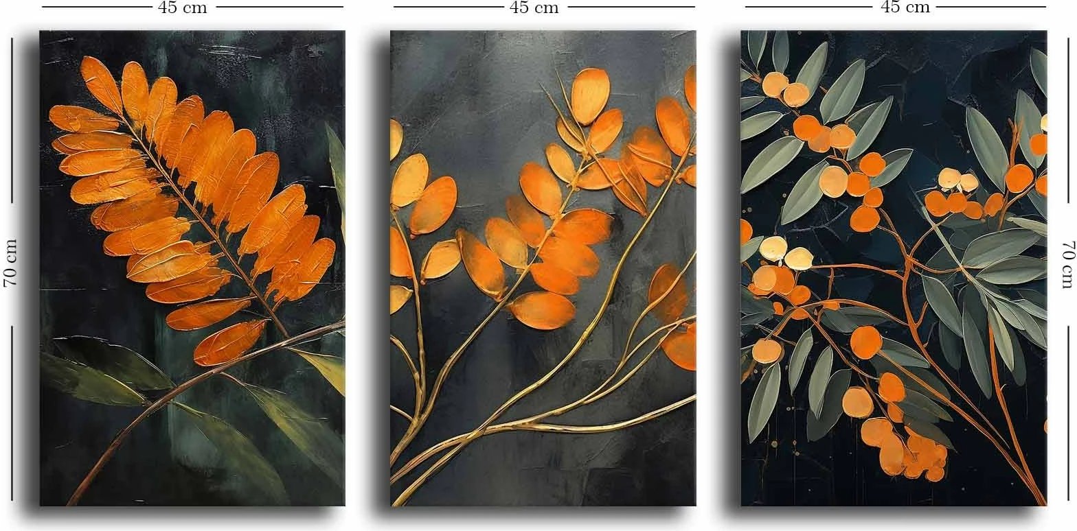 Pikturë dekorative në kanavacë (3 copë), Wallity, 3p4570softc-004