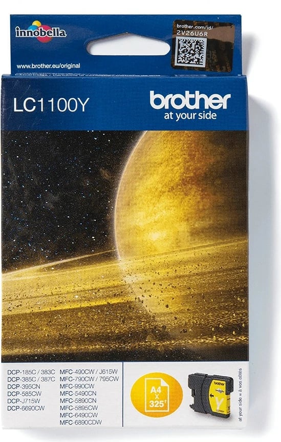 Kasetë bojë Brother LC1100Y, 325 faqe, e verdhë