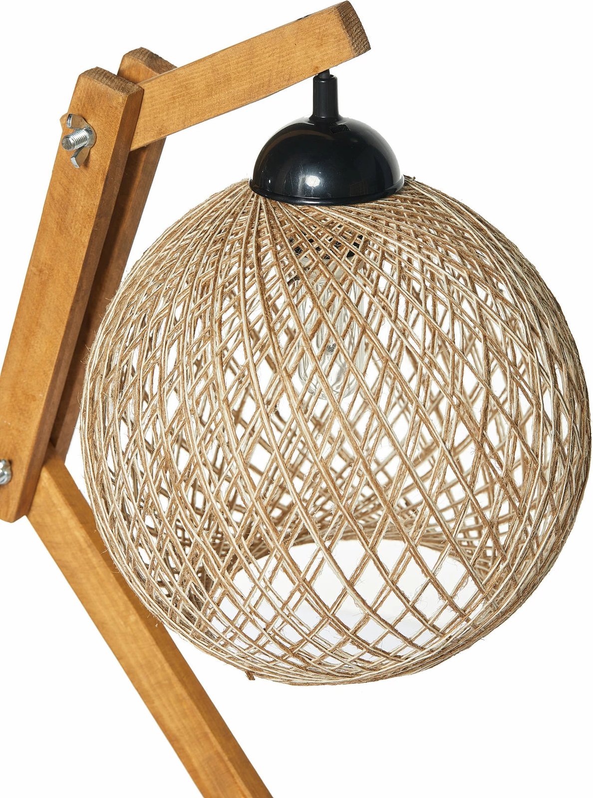 Llambë tavoline Opviq, Beehive, dru pishe, jute, ecru/kafe