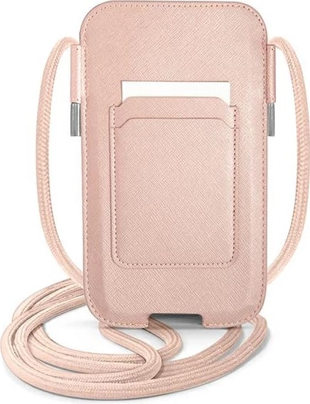 Çantë për telefon Guess Saffiano Strap 6.1", Rozë