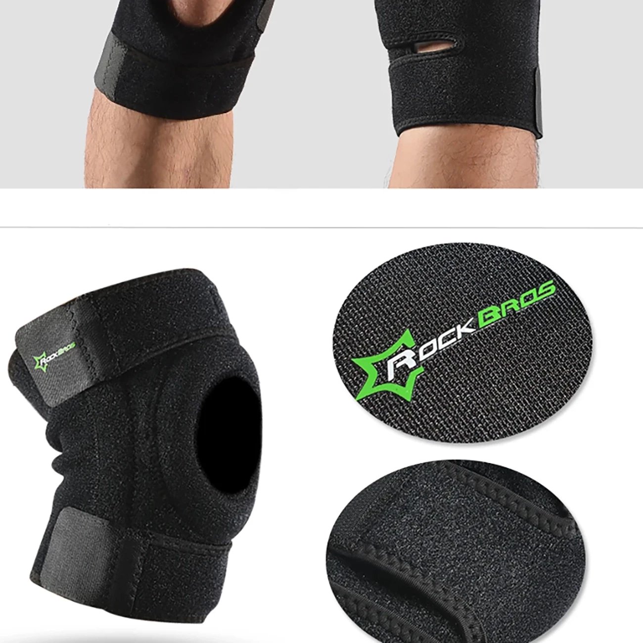 Mbrojtës gjuri sportiv Rockbros LF1106L, L, i zi