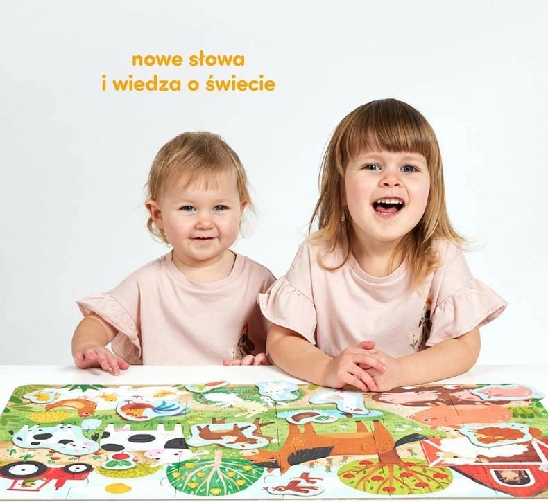 Puzzle për fëmijë CzuCzu Fun Puzzles 24 pjesë, fermë, shumëngjyrëshe