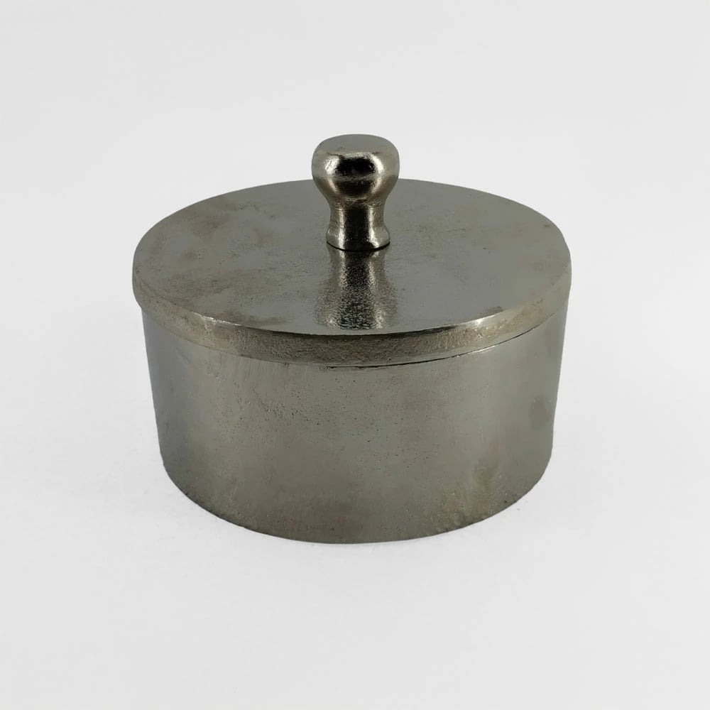 Kuti alumini për ruajtje, argjend, 14x14x10cm