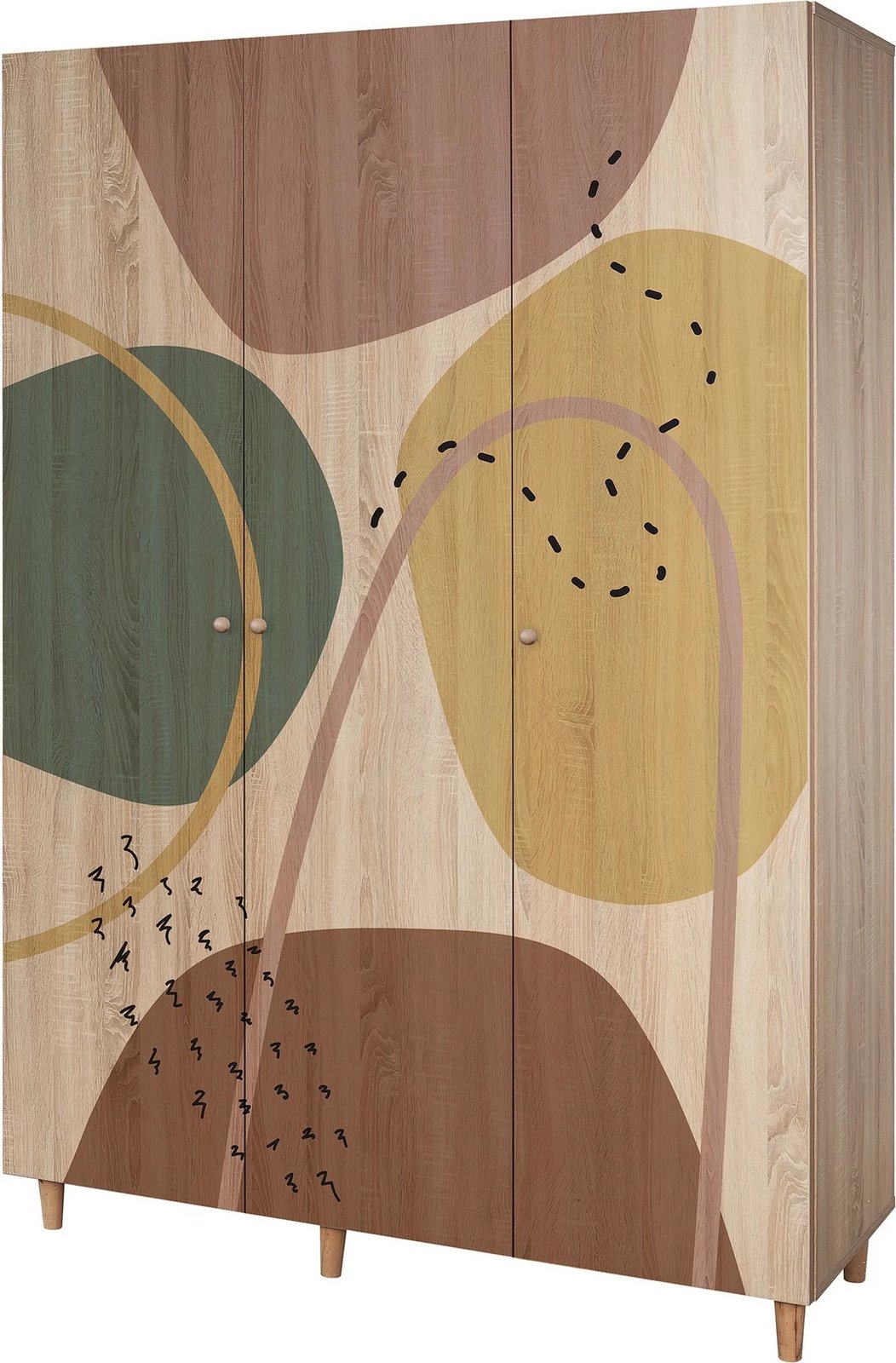 Dollap Lena 3, ngjyrë sonomo, Skye Decor, 135x192x52cm