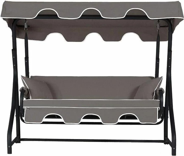 Karrige lëkundëse treshe për kopsht, Ruta, ngjyrë antracit