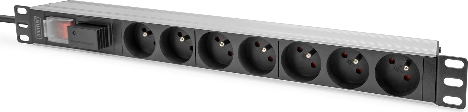PDU Digitus 1U 7xCEE7/5, 230V/16A, e zezë