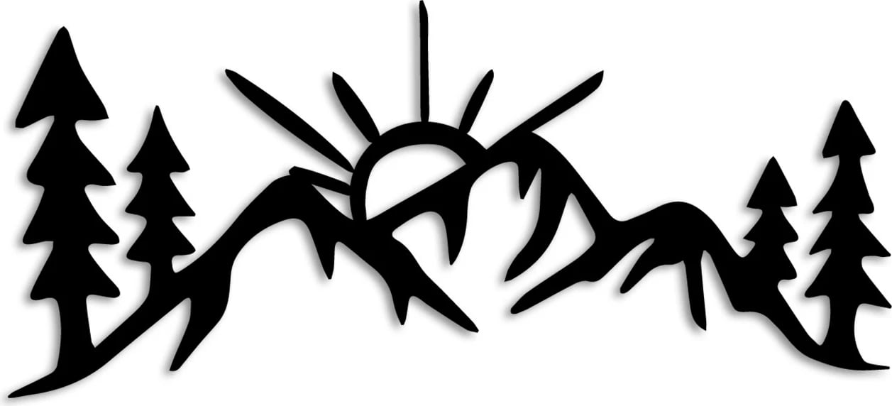 Aksesor dekorativ metalik për mur, Wallity, Wiew, ngjyrë e zezë, 60x26cm