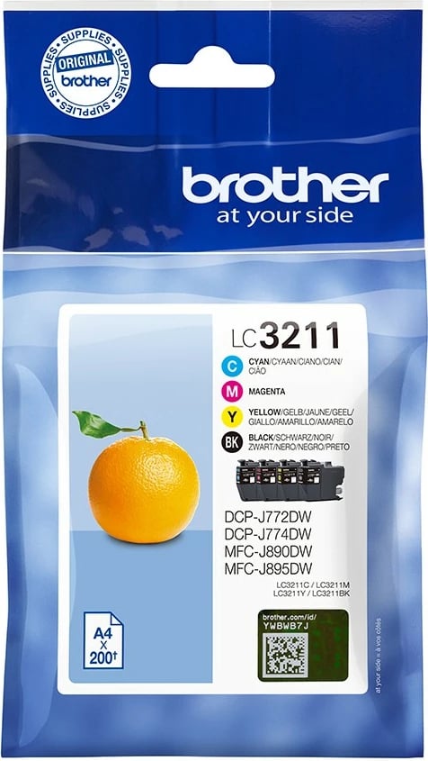 Toner Brother LC3211VALDR, 4 copë, 200 faqe, Ngjyra të ndryshme