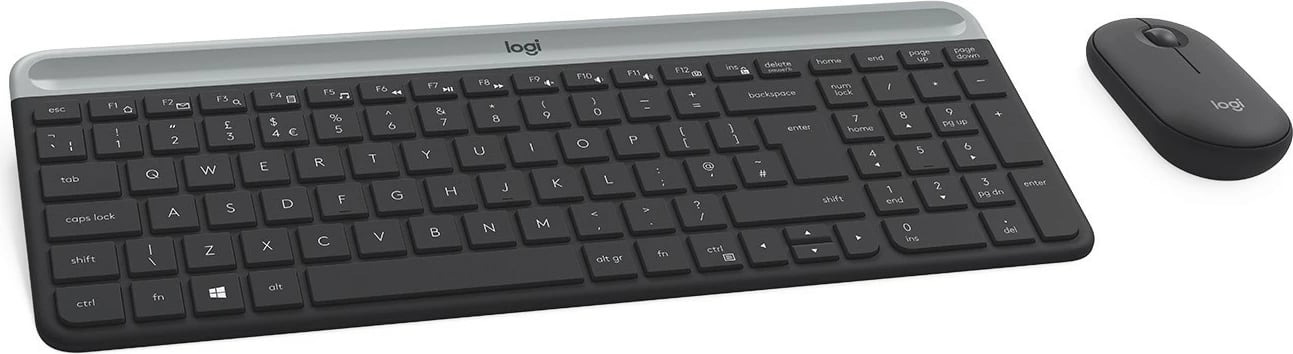 Set tastierë dhe maus wireless Logitech Slim, i zi Set tastierë dhe maus wireless Logitech Slim, i zi