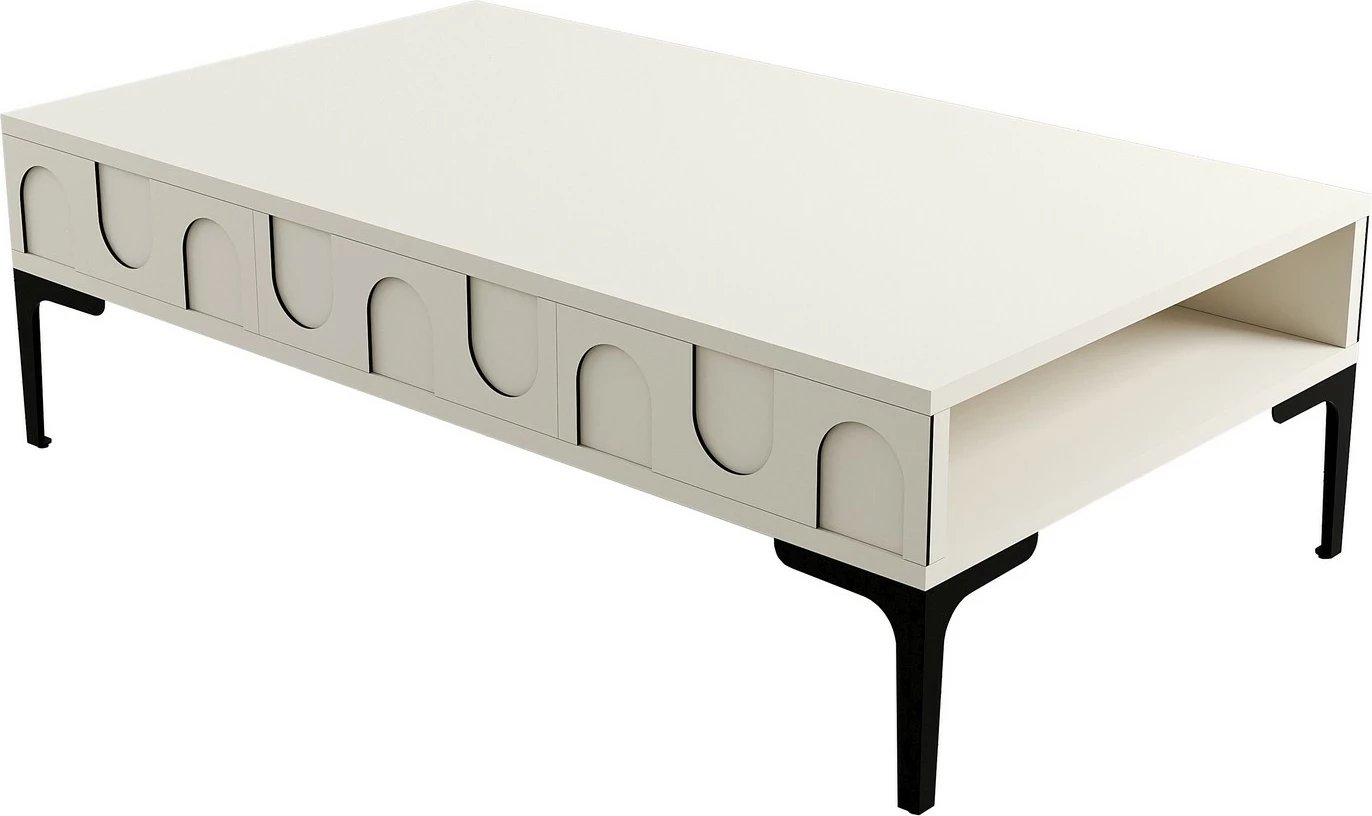 Tavolinë kafeje Skye Decor, Lyon 32, krem dhe e zezë