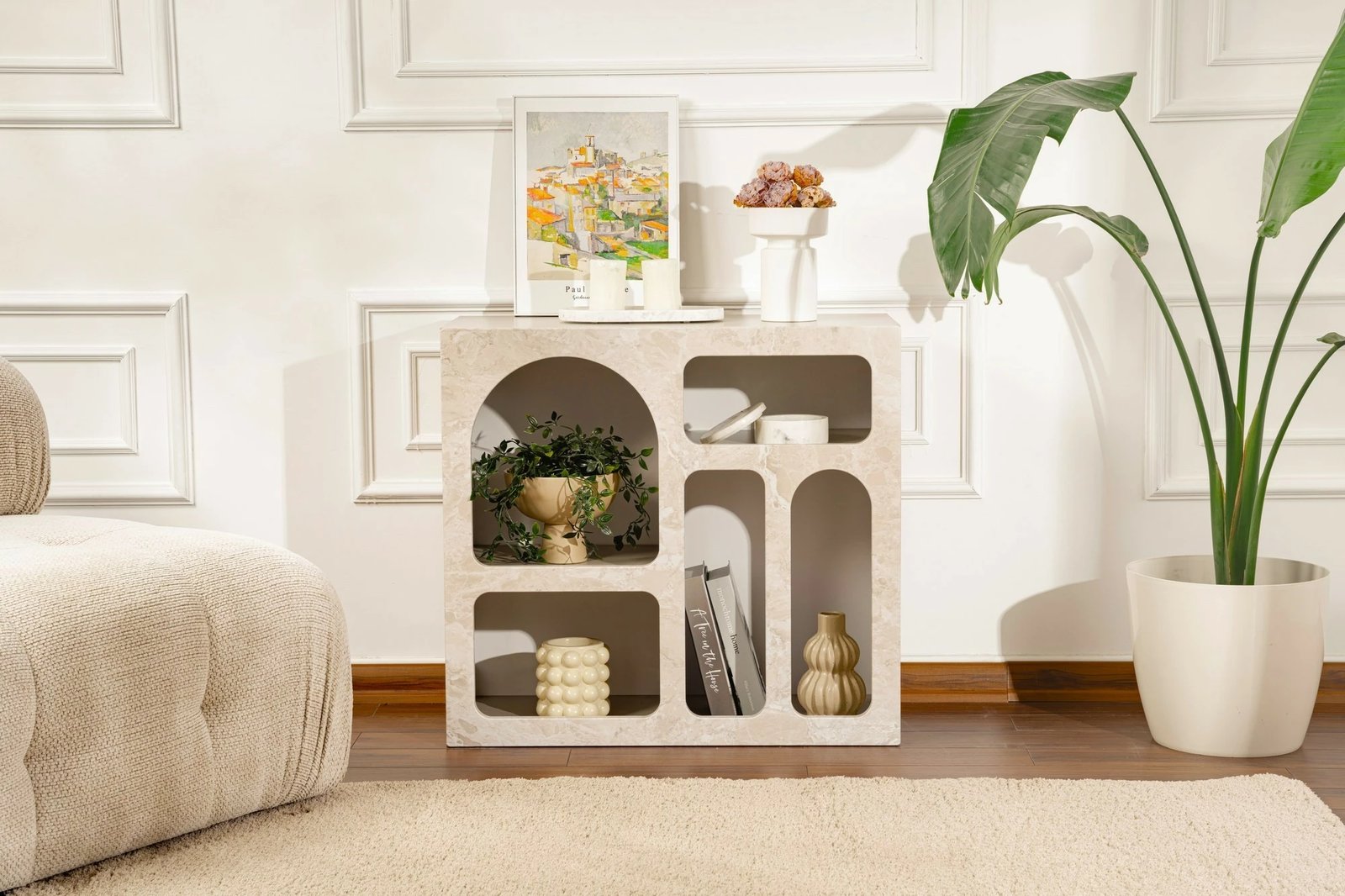 Konsol Nordure, Lessa, travertin