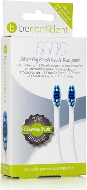 Koka rezervë për furçë elektrike Beconfident Sonic Whitening Brush Heads, 2 copë, e bardhë