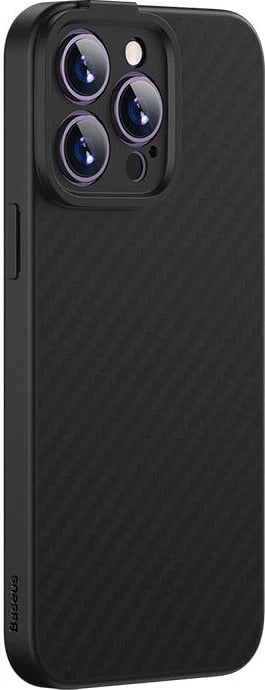 Mbështjellës magnetik Baseus Synthetic Fiber Series për iPhone 14 Pro, i zi, set me xham të temperuar dhe set pastrimi