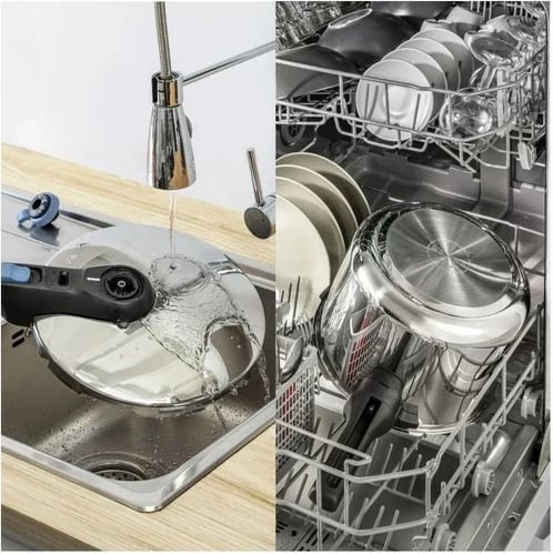 Tenxhere me presion Tefal Secure Trendy P2584301, 4L + 6L, e zezë