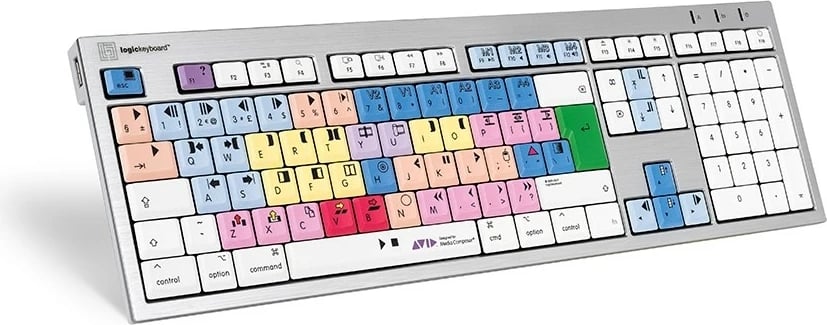 Tastierë LogicKeyboard Avid Media Composer ALBA UK për Mac, mekanike, me ngjyra, USB