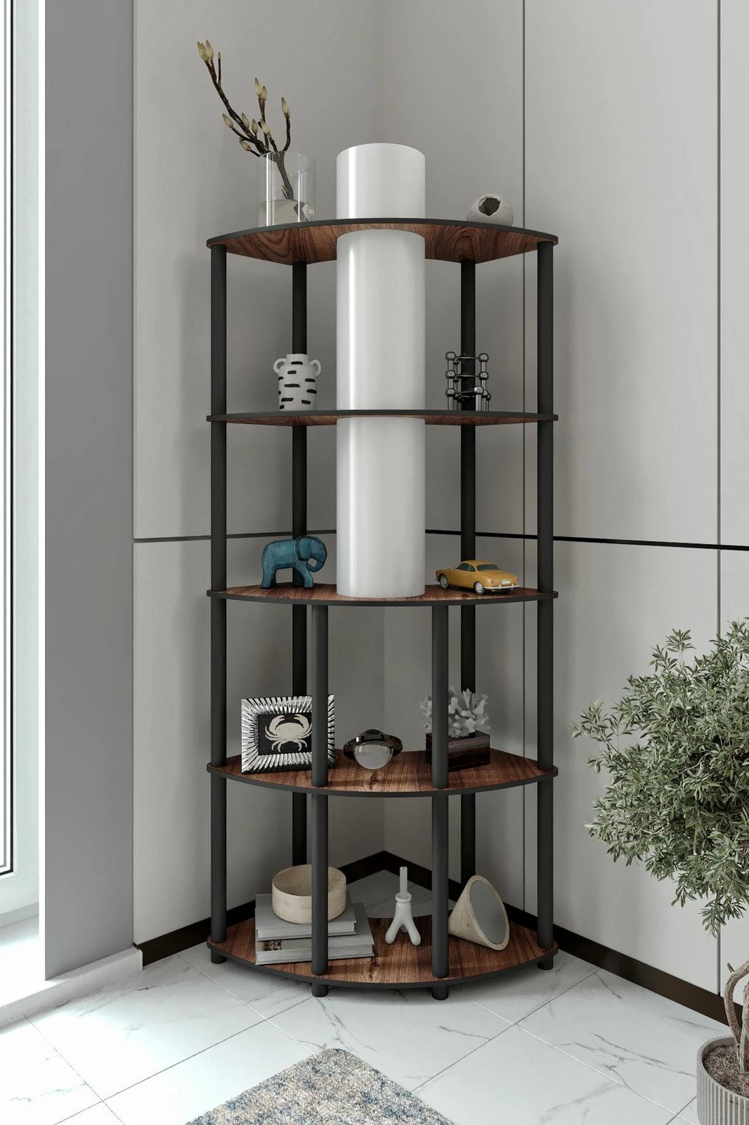 Llampë dyshemeje Opviq, ngjyrë arre, Conrad