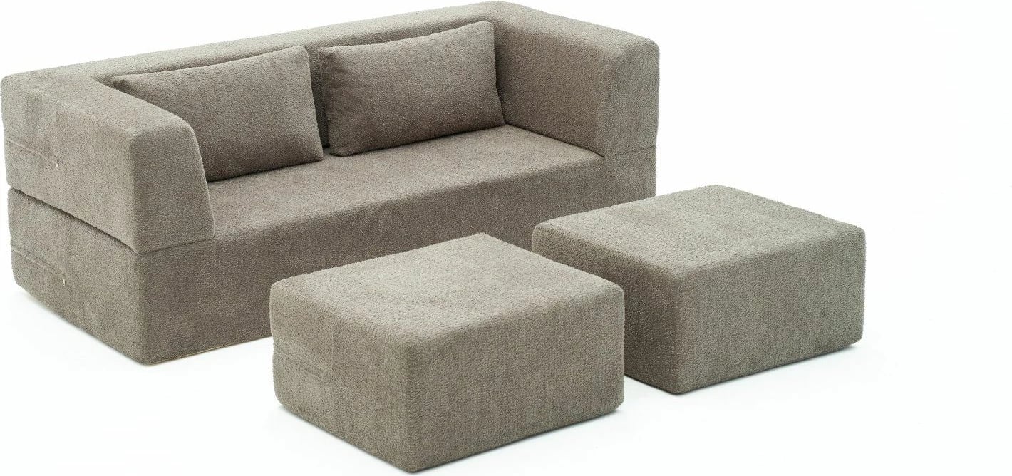 Divan-krevat 2 vendësh, Atelier del Sofa, Pirgos, ngjyrë gri