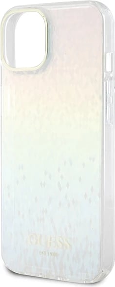 Mbështjellës Guess IML Faceted Mirror Disco Iridescent për iPhone 15, shumëngjyrësh
