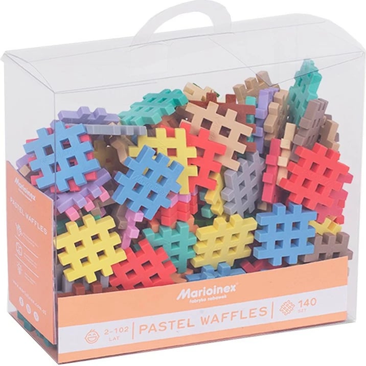 Set lodrash ndërtimi Marioinex Mini Waffle, 140 pjesë, pastel