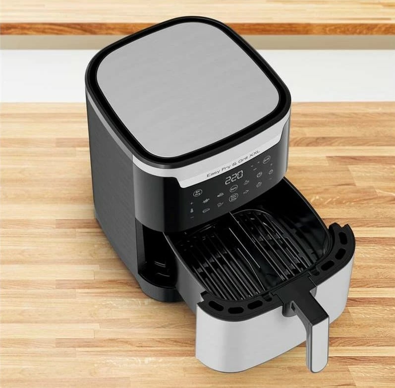 Fritezë me ajër dhe grill Tefal EY801D15 2-in-1 6.5L XXL, inox/zezë