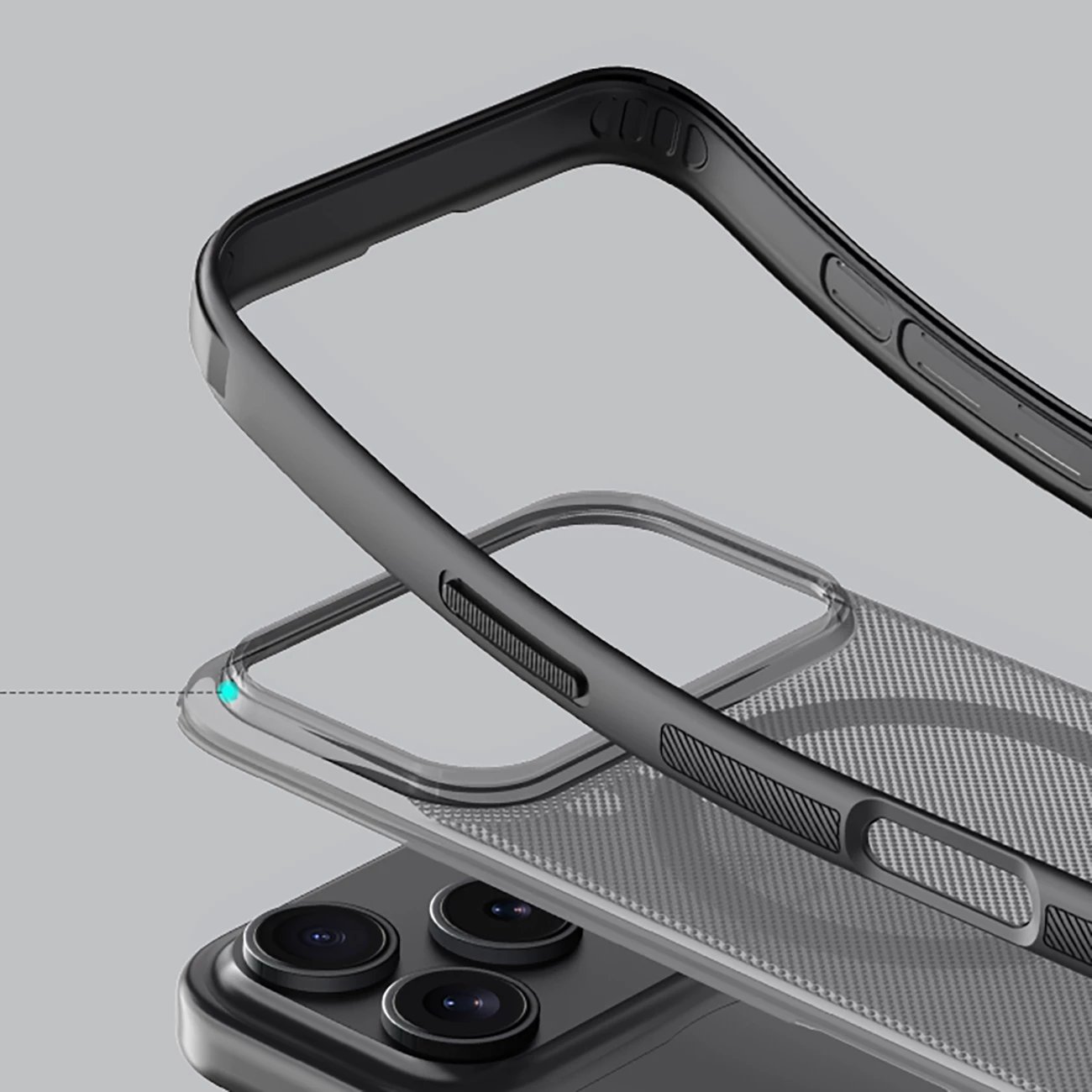 Mbështjellës Nillkin Super Frosted Shield Pro, për iPhone 17 Pro, MagSafe kompatibil, PC+TPU, e zezë transparente