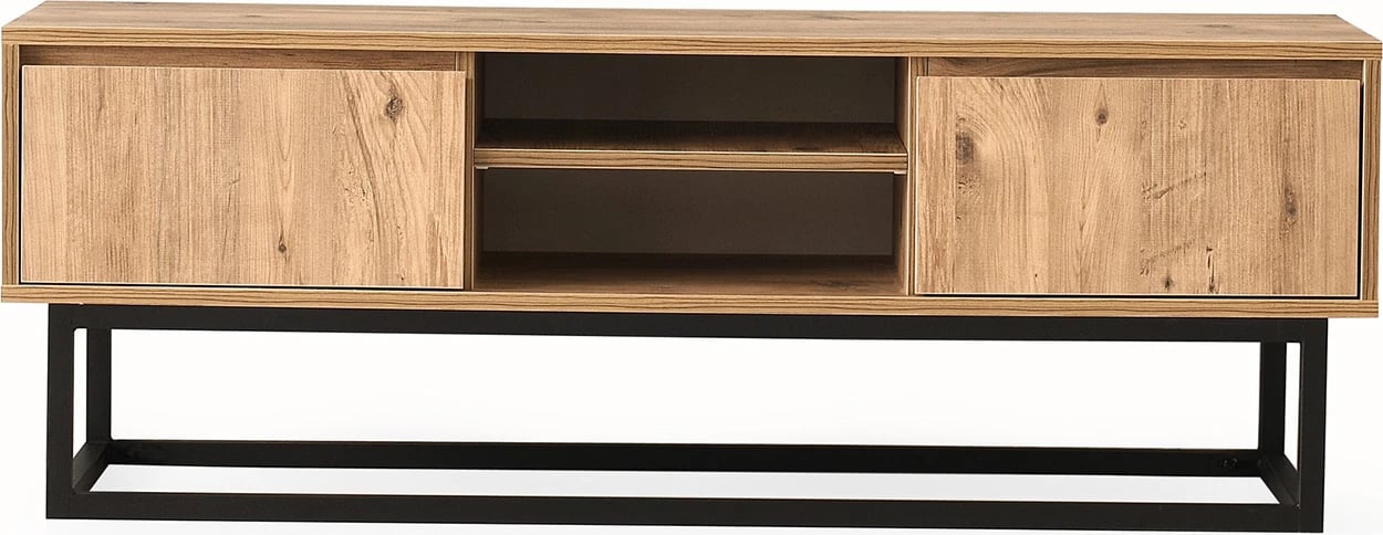 Komodë TV Hanah Home, Belinda 180, ngjyrë e zezë dhe pishë