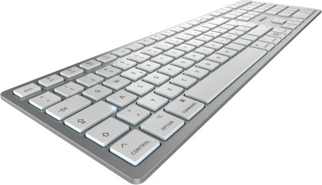 Tastierë Cherry KW 9100 SLIM për Mac, Wired & Wireless, USB + Bluetooth, QWERTZ, Argjendtë