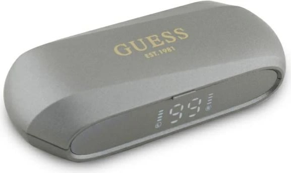 Kufje Bluetooth TWS Guess Elongated Metalic Printed Logo me docking station, Gri