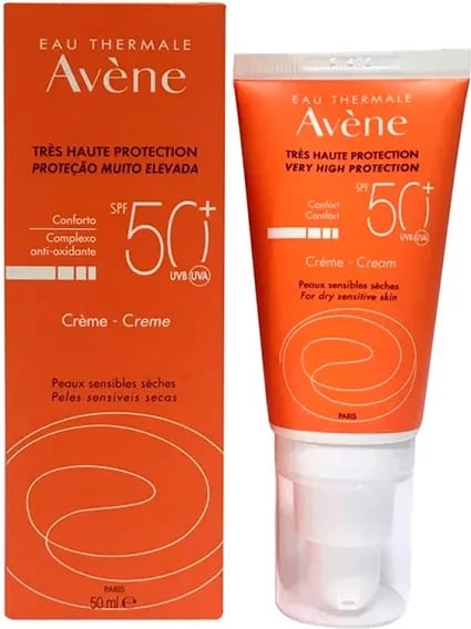 Krem fytyre me SPF Avène SPF50+ për lëkurë të thatë dhe të ndjeshme, 50ml