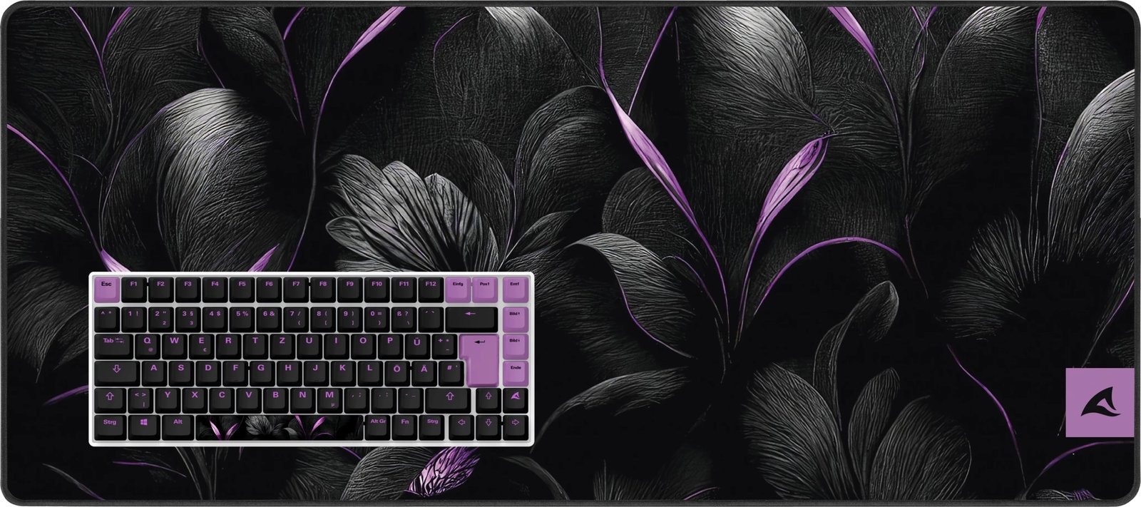 Tastierë mekanike Sharkoon SKILLER SGK50 S3 Design Bundle D2, me mauspad, e zezë/vjollcë