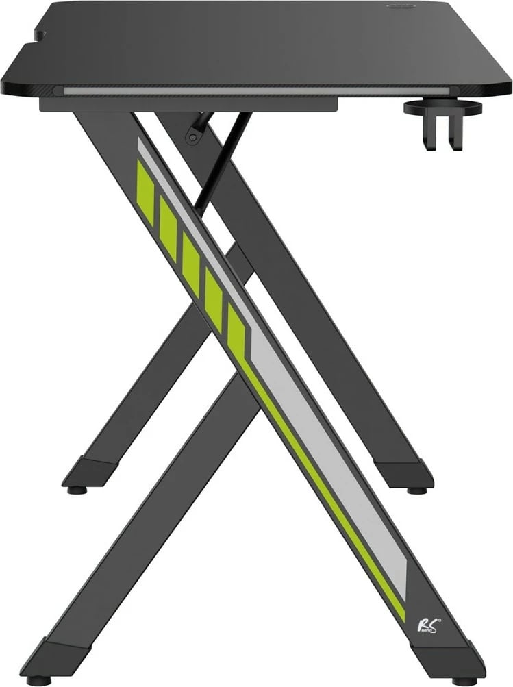 Tavolinë gaming, Maclean NanoRS RS102, 120x60 cm, LED RGB, e zezë