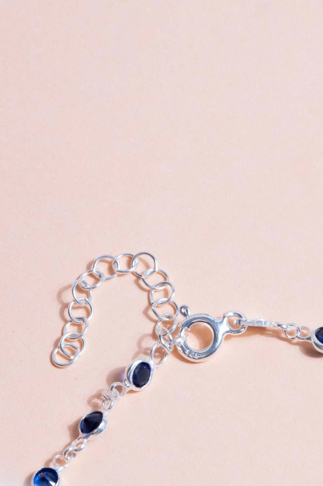 Qafore argjendi me gurë zirkon të kaltër të errët, Jumeon, TFNY65228