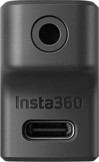 Adapter mikrofoni Insta360 Ace Pro 2, USB-C në 3.5mm, i zi