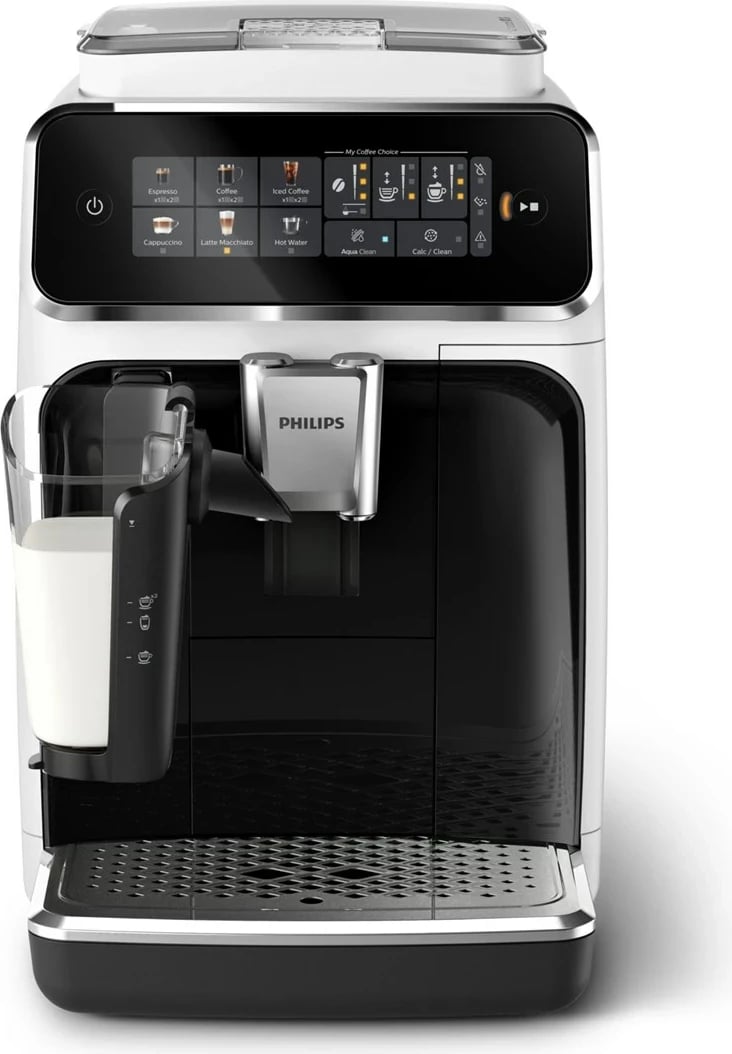 Aparat kafeje Philips EP3343/50, plotësisht automatik, 1.8 L, i bardhë