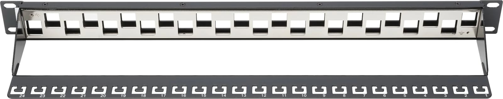 Patchpanel Digitus 24-portë, Cat6a, 1U, i zi