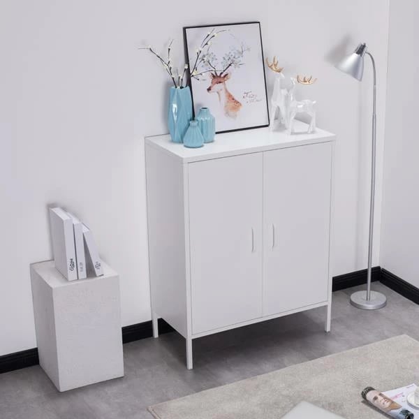 Dollap metalik Nextdeco 32807-00, i bardhë, H102x80x40cm