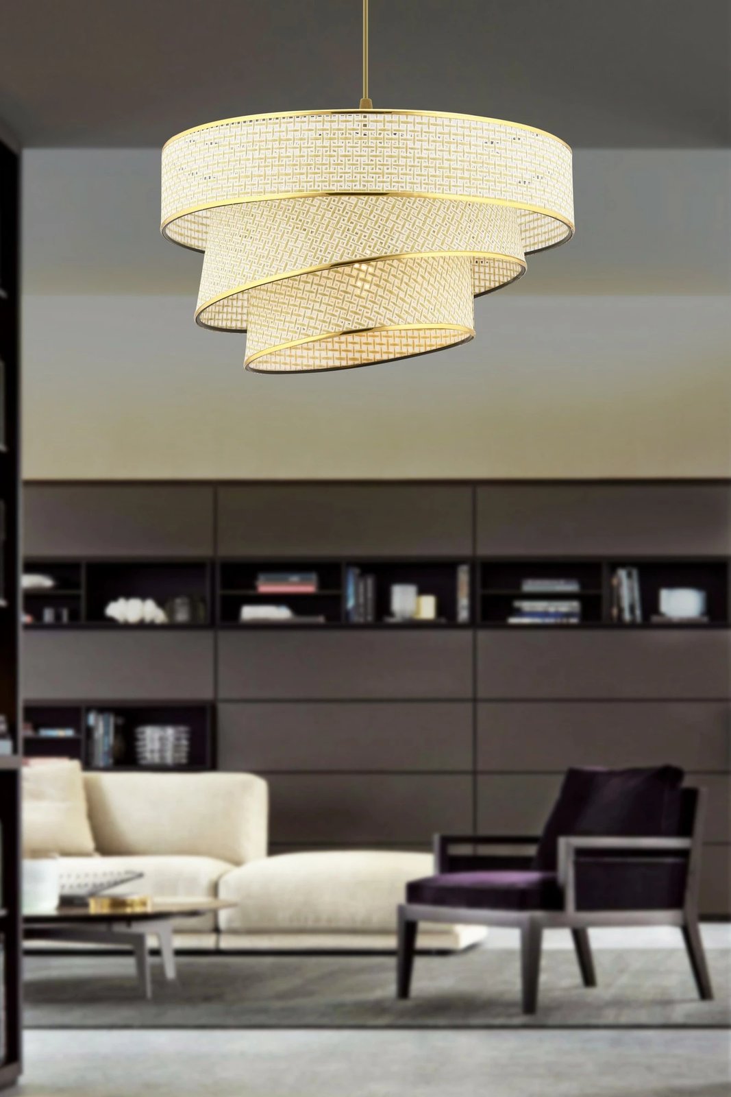 Llambë tavani Opviq Couper Hazeran, krem dhe ari