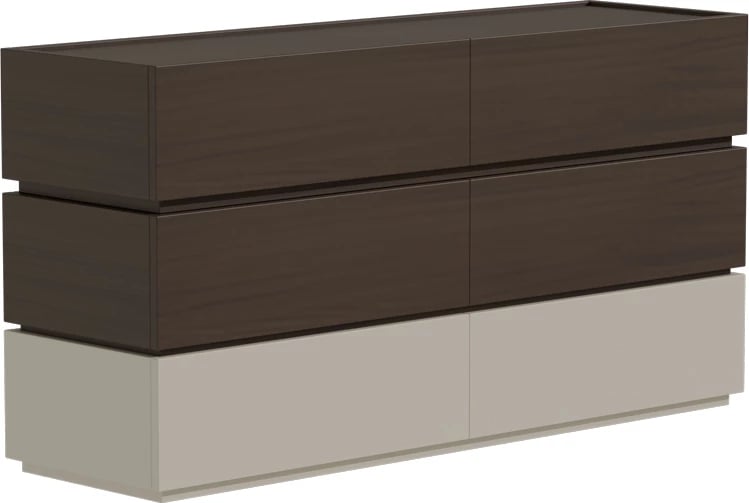 Komodinë me sirtarë, ngjyrë arre-bezhë, 120x40x72cm